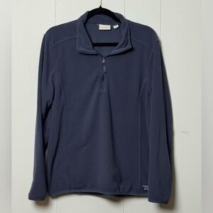 L.L. Bean Men's Navy Blue Quarter Zip Fleece Top Size XL